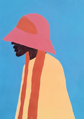 Mulher Preta de Chapéu Rosa