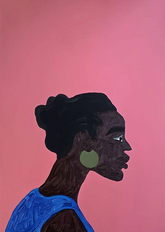 Moça Preta de Brincos Verdes