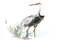 Crane by Kōno Bairei