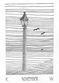 Lantern and Three Birds by Karl Wiener