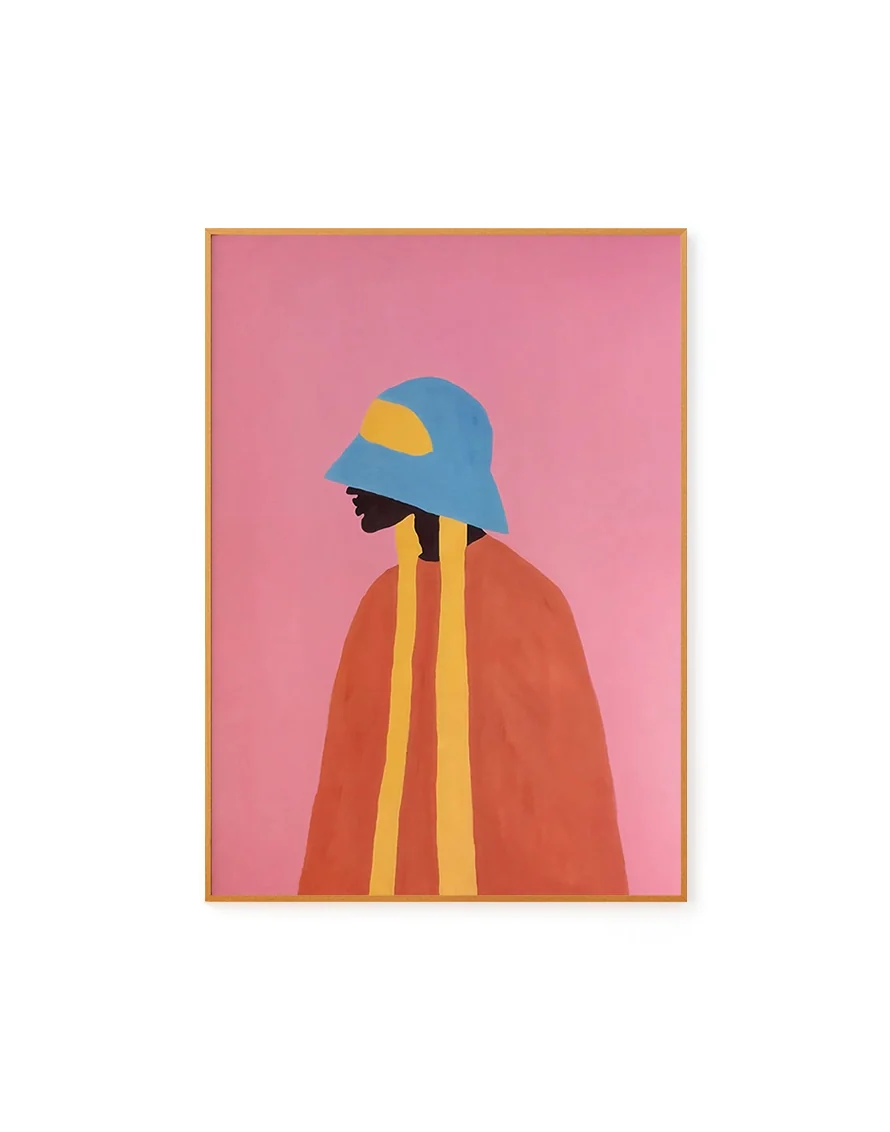 Garota Preta de Chapéu Azul