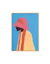 Mulher Preta de Chapéu Rosa