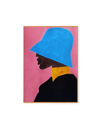 Moça Preta de Chapéu Azul