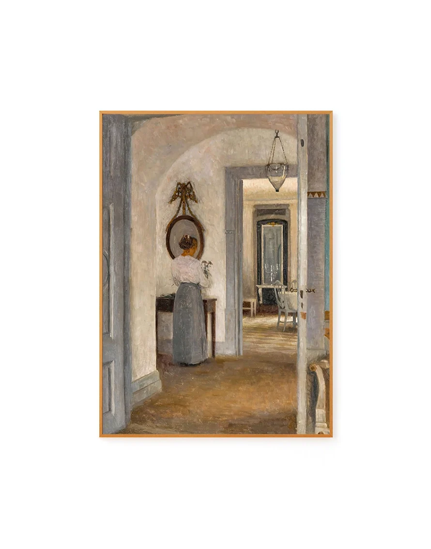 Interior With A Woman Before A Mirror, Liselund by Peter Ilsted