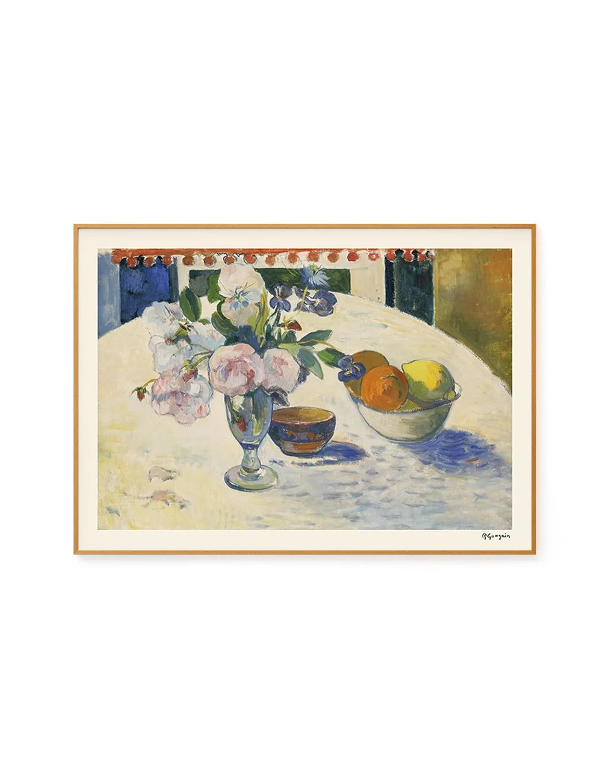 Flowers and a Bowl of Fruit by Paul Gauguin